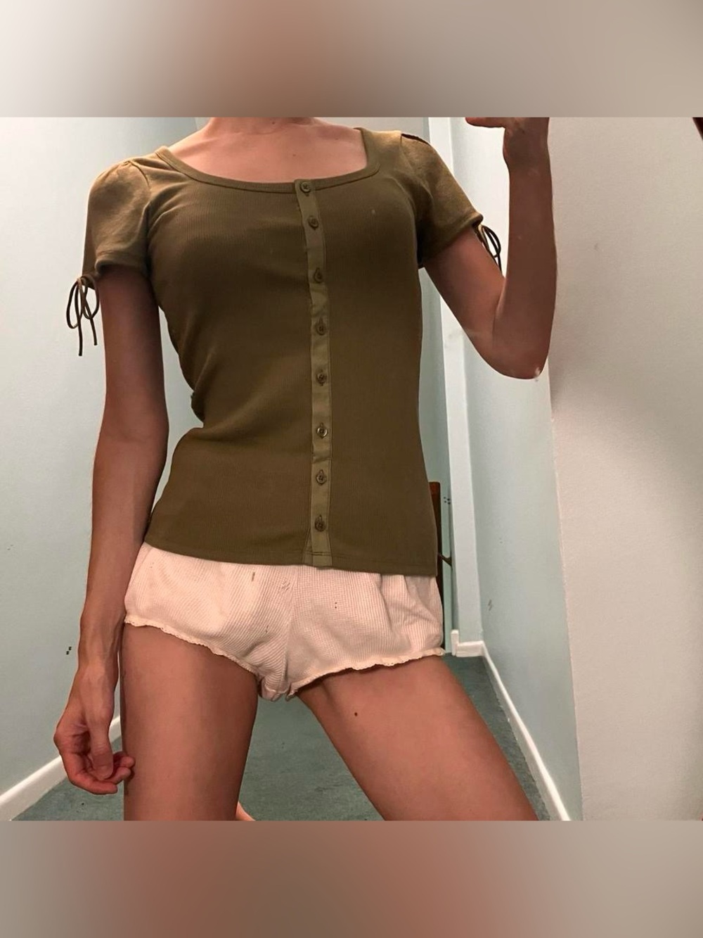 NWT J.Crew Ribbed Button Up Top